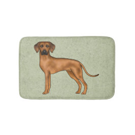 Tapete De Banheiro Cão Leão Africano Marrom Rhodesian Ridgeback Verde