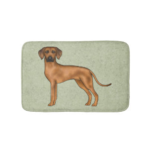 Tapete De Banheiro Cão Leão Africano Marrom Rhodesian Ridgeback Verde