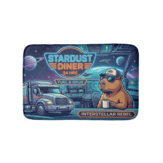 Tapete De Banheiro Capivara Ciborgue Caminhoneiro Espacial Lanchonete