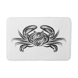 Tapete De Banheiro Caranguejo Tribal Negro e Branco