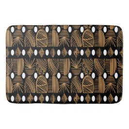 Tapete De Banheiro Caribe Tribal Mudclose: Preto, Branco, Dourado