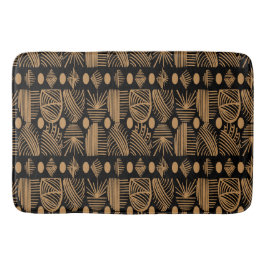Tapete De Banheiro Caribe Tribal Mudcloth: Preto, Dourado