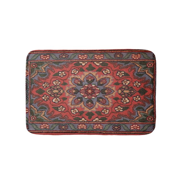 Tapete De Banheiro Carpete Floral Pérsico Turco Antiguo Oriental (frente)