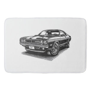 Tapete De Banheiro Carro Americano Clássico Musculoso Retro Vintage 6