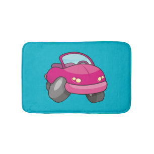 Tapete De Banheiro Carro de Cartografia Rosa