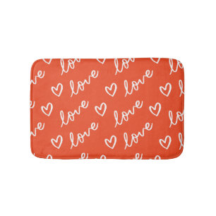 Tapete De Banheiro Cartas de amor e corações em fundo vermelho