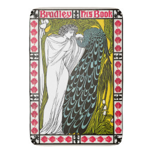 Tapete De Banheiro Cartaz Antigo Art Nouveau Mulher e Pavão