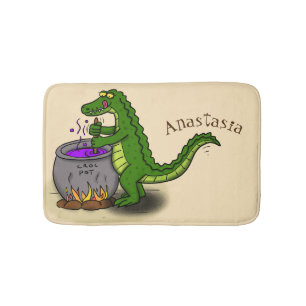 Tapete De Banheiro Cartografia engraçada do cozinhar de jacaré verde