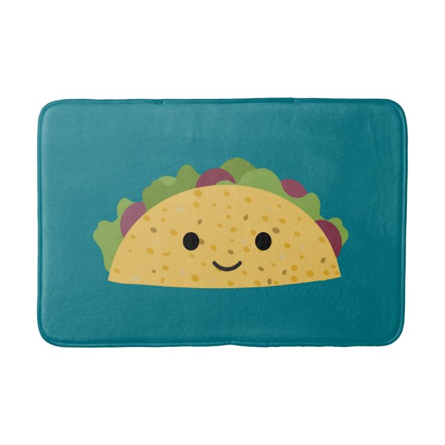 Tapete De Banheiro Cartoon Fantástico Kawaii Sorrindo Taco (Frente)