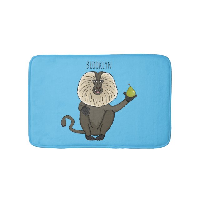 Tapete De Banheiro Cartoon macaco macaco-cauda-leão engraçado (frente)