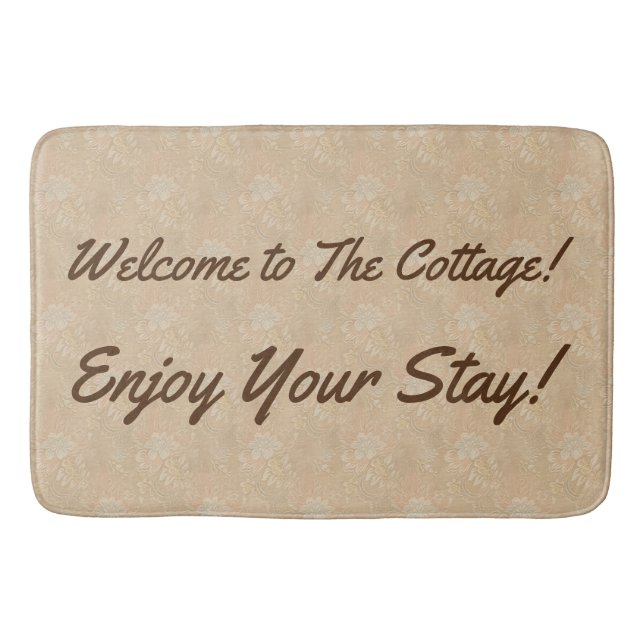 Tapete De Banheiro Casa de Aluguer de Algodão Neutro de Design (Frente)