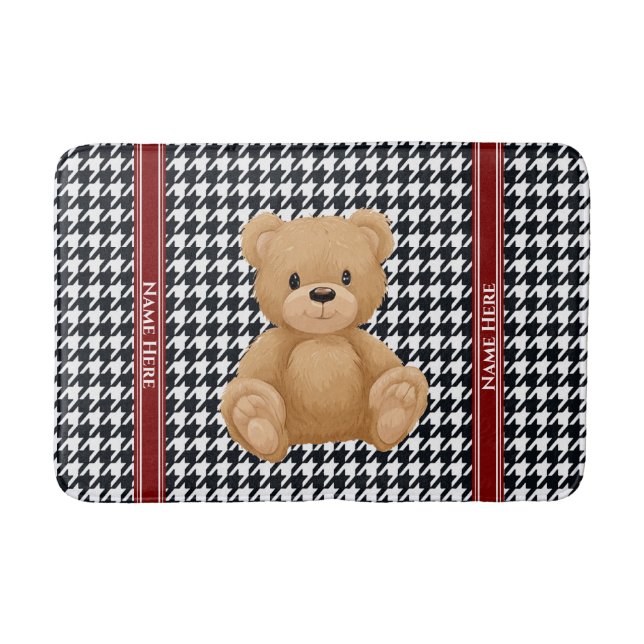 Tapete De Banheiro Casa do Urso Houndstooth, (Frente)