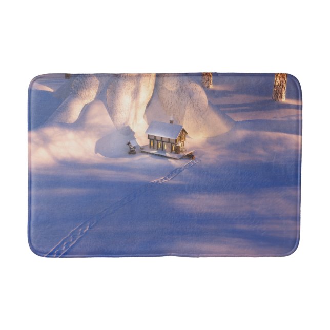 Tapete De Banheiro Casa pequena no Banheiro de Neve (Frente)