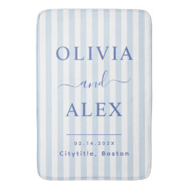 Tapete De Banheiro Casamento Personalizado Francês Azul Minimalista e