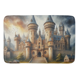 Tapete De Banheiro Castelo Medieval no Sunset com Céu Atmosférico