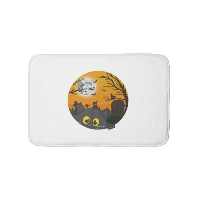 Tapete De Banheiro Cat Halloween Kitten Halloween (frente)