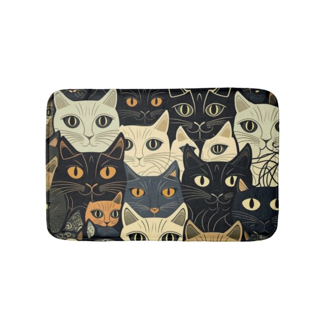 Tapete De Banheiro Cat Pattern Artsy (frente)