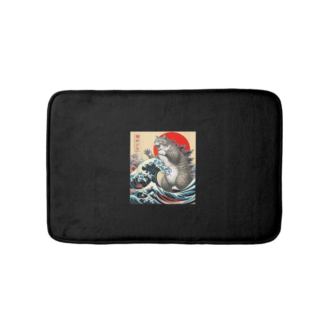 Tapete De Banheiro Catzilla Cat Arte Japonesa Bonita presentes Para H (frente)