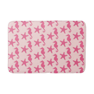 Tapete De Banheiro Cavalo de mar e estrelas-do-mar - cor-de-rosa-cora
