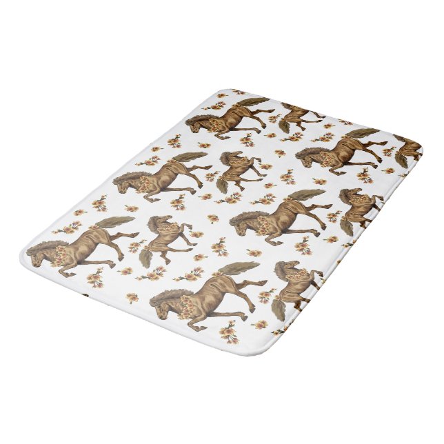 Tapete De Banheiro Cavalo e Flores islandeses dos anos 30 (Angulado)