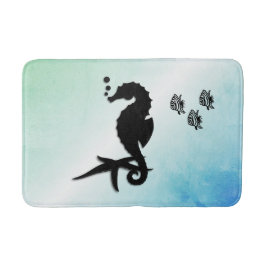 Tapete De Banheiro Cavalo-marinho ao Verde