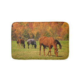Tapete De Banheiro Cavalos nas esteiras de banho animais do outono