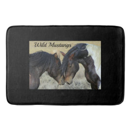 Tapete De Banheiro Cavalos selvagens Mustang Bath Mat Bathroom Acessó