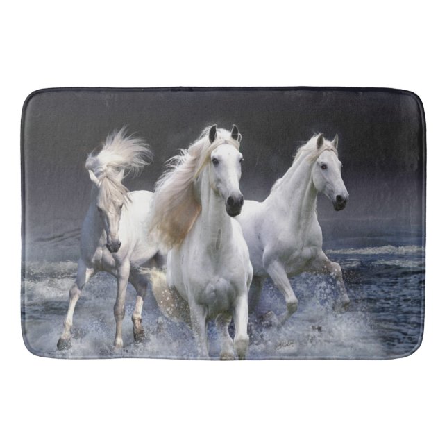 Tapete De Banheiro Cavalos travesseiros decorativos (Frente)