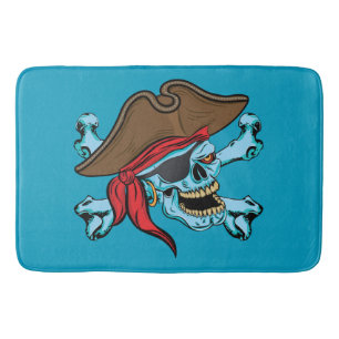 Tapete De Banheiro Caveira Pirata e Crossbones