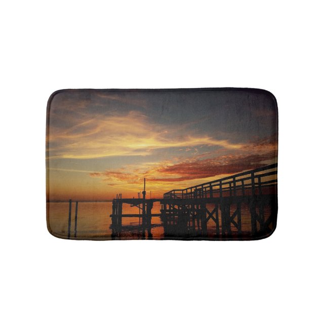 Tapete De Banheiro Cedar Key Sunset Bath Rug (frente)