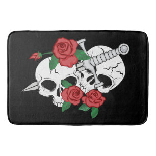 Tapete De Banheiro Células, Rosas e punhal