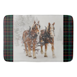 Tapete De Banheiro Cena de Natal do Wintery Team Horse Belga