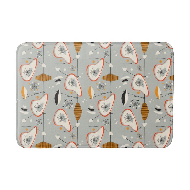 Tapete De Banheiro Cerceta geométrica & teste padrão azul (Frente)