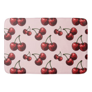 Tapete De Banheiro Cerejas Vermelhas Lustrosas Rosa Glamour Retrô