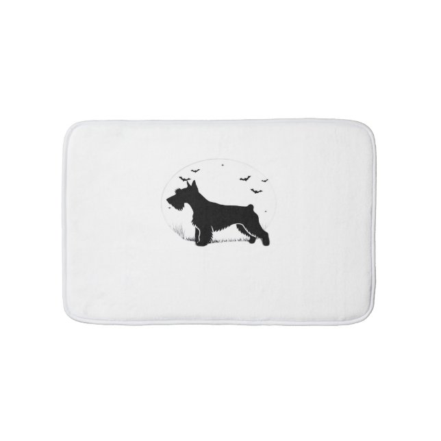 Tapete De Banheiro Cesky Terrier Dog - Halloween Moon Silhouette Clas (frente)