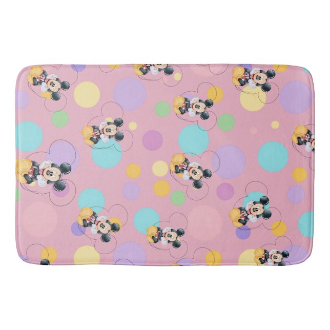 Tapete De Banheiro Chá de Bebê de Mickey Mouse com Bolinhas vermelhas (Frente)