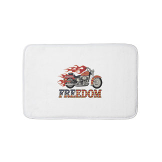 Tapete De Banheiro Chamas de Motocicleta Liberdade