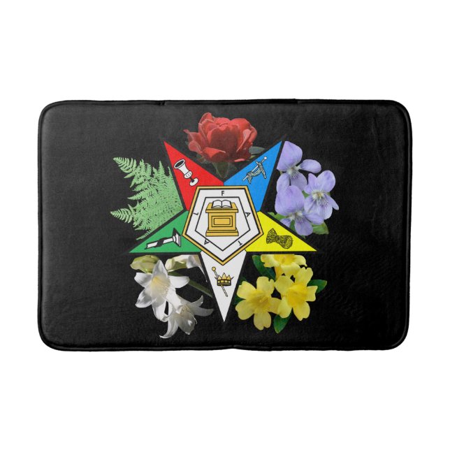 Tapete De Banheiro Chapéu Floral de Estrela Oriental (Frente)