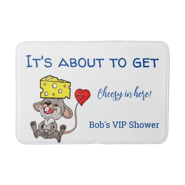 Tapete De Banheiro Chapéus De Mouse Cheesy Bathroom Mat (Frente)