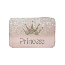 Tapete De Banheiro Charming Chic Tiara, Princesa, Glitter Bokeh