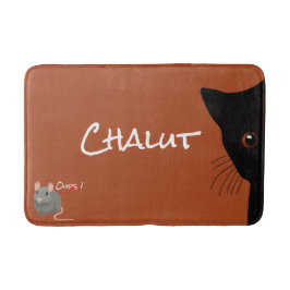 Tapete De Banheiro chat noir et souris