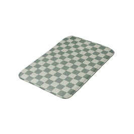 Tapete De Banheiro Checkerboard verde
