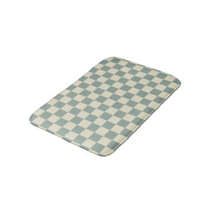Tapete De Banheiro Checkerboard verde e amarelo pálido