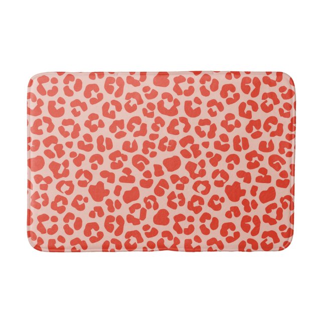 Tapete De Banheiro Cheetah Impressão Pattern Red (Frente)