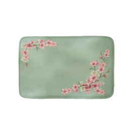 Tapete De Banheiro Cherry Blossoms em Rosa e Teal