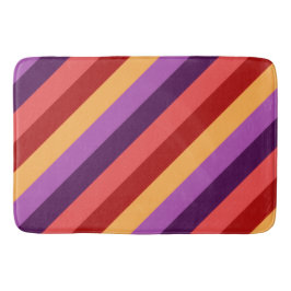 Tapete De Banheiro Cherry Red Violet Stripes Grande Bath Mat