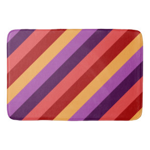 Tapete De Banheiro Cherry Red Violet Stripes Grande Bath Mat