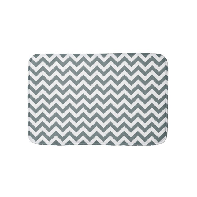 Tapete De Banheiro Chevron Dull Silver (frente)