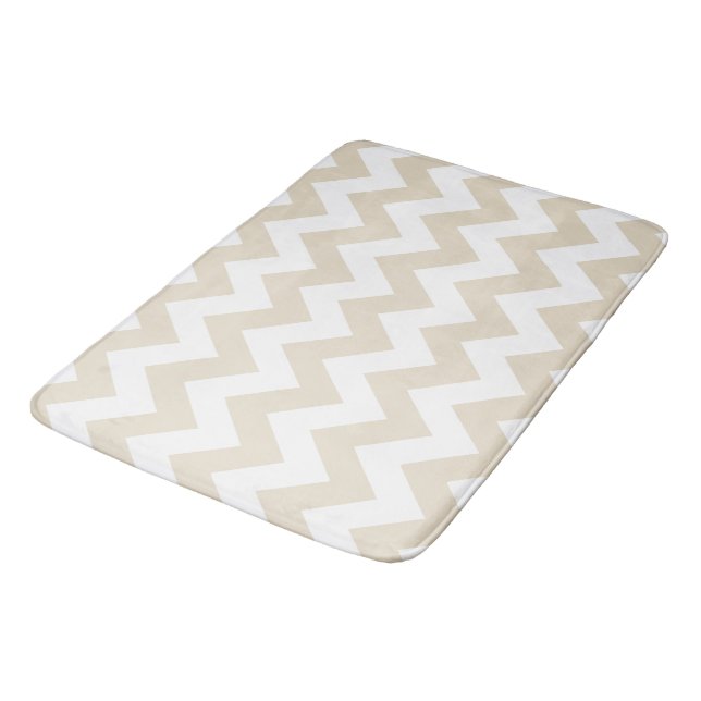 Tapete De Banheiro Chevron Neutros (Angulado)