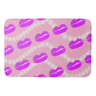 Tapete De Banheiro Chic Lips Pearls Pink